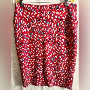 LuLaRoe Cassie Skirt Midi Size L Large Colorful